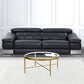 36" Gold and Glass Round Coffee Table By Homeroots