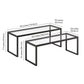 Set Of Two 46" Black Glass Rectangular Nested Coffee Tables By Homeroots