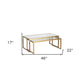 Set Of Two 46" Gold Glass Rectangular Nested Coffee Tables By Homeroots
