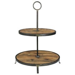 Catalina Two-Tier Stand, Wood - Oval By HomArt