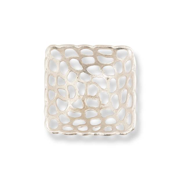 Silver Finish Square Bowls S/2 By SPI Home | Bowls | Modishstore-5