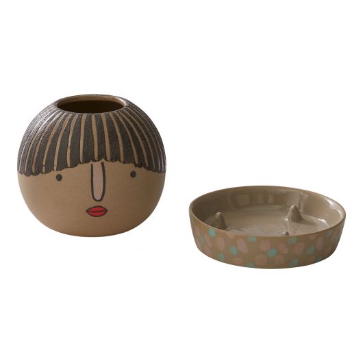 Etta Pretty Face Vase & Pot- Set Of 4 By Accent Decor | Planters, Troughs & Cachepots | Modishstore - 7