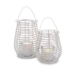 White Wire Lanterns Set Of 2 By Two's Company