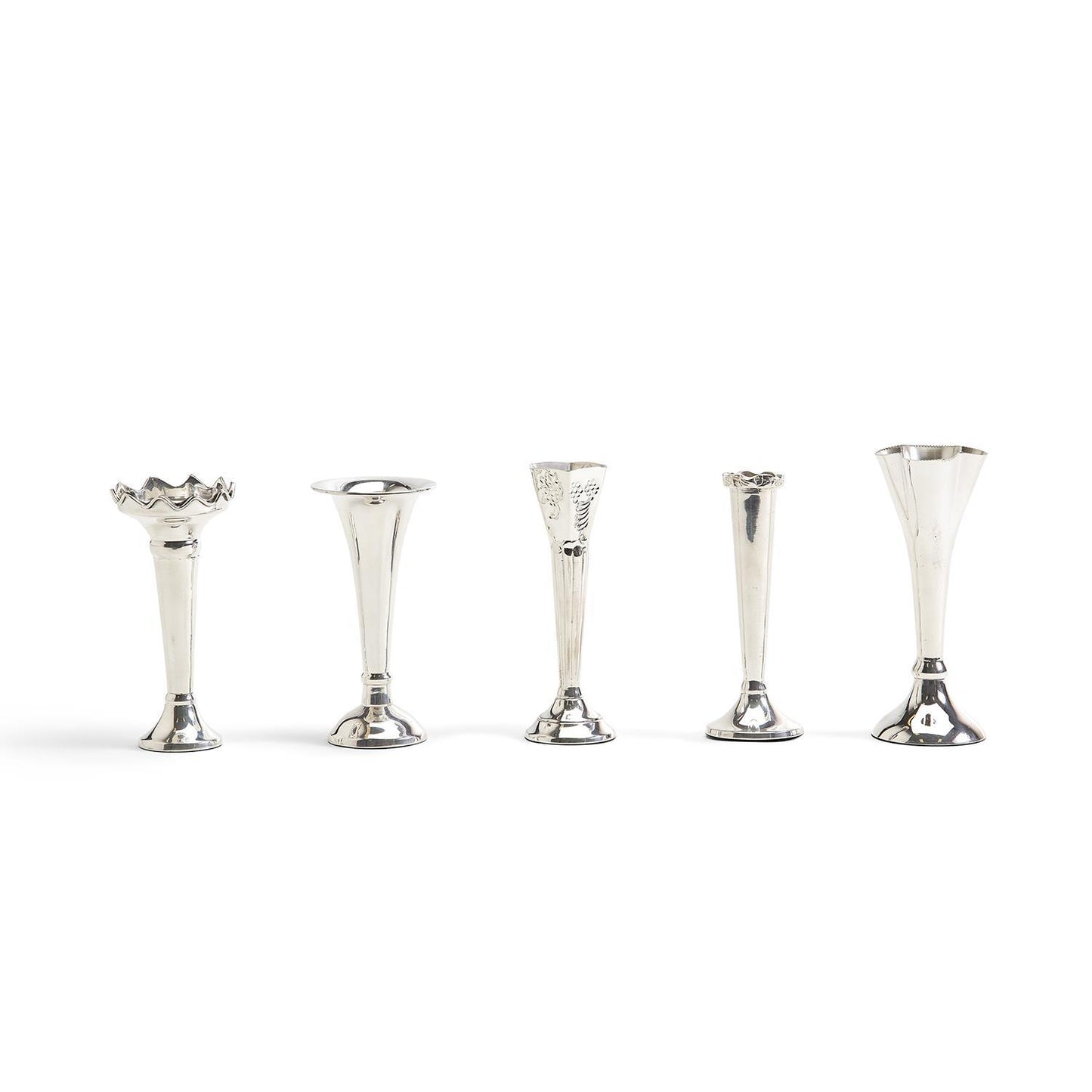 Bagatelles Set of 5 Single Stem Vases - Silver-Plated Brass | Vases | Modishstore - 3