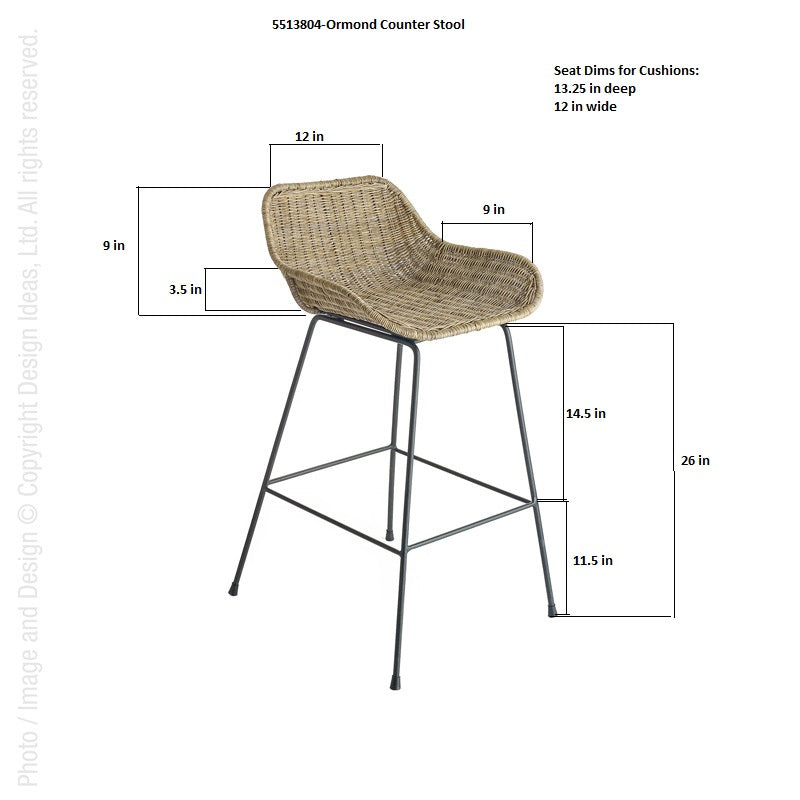 Ormond™ Counter Stool Set of 2 By Texture Designideas | Counter Stools | Modishstore-2