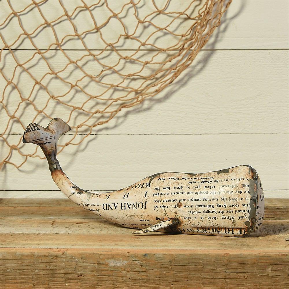 HomArt White Metal Whale - White - Set of 2-6