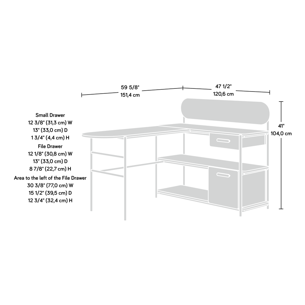 Radial L Desk Uw By Sauder | Desks | Modishstore - 4