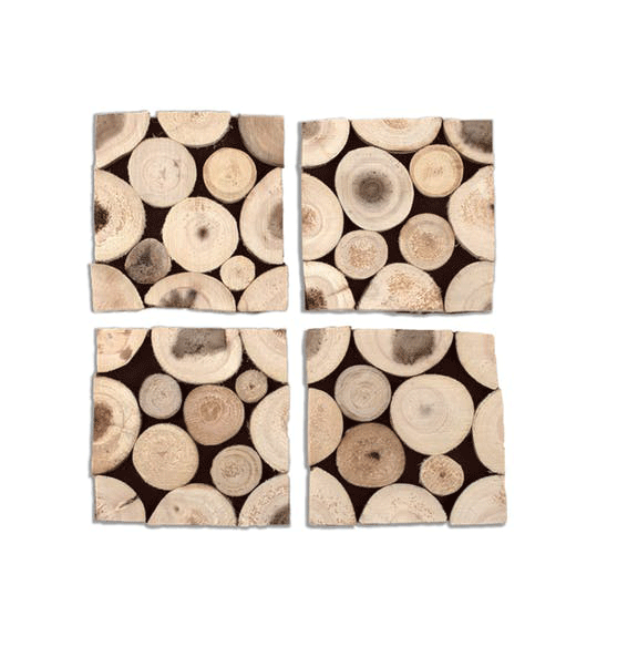 Branch Coasters-Teak-Set/6 by Texture Designideas | Mats | Modishstore-2