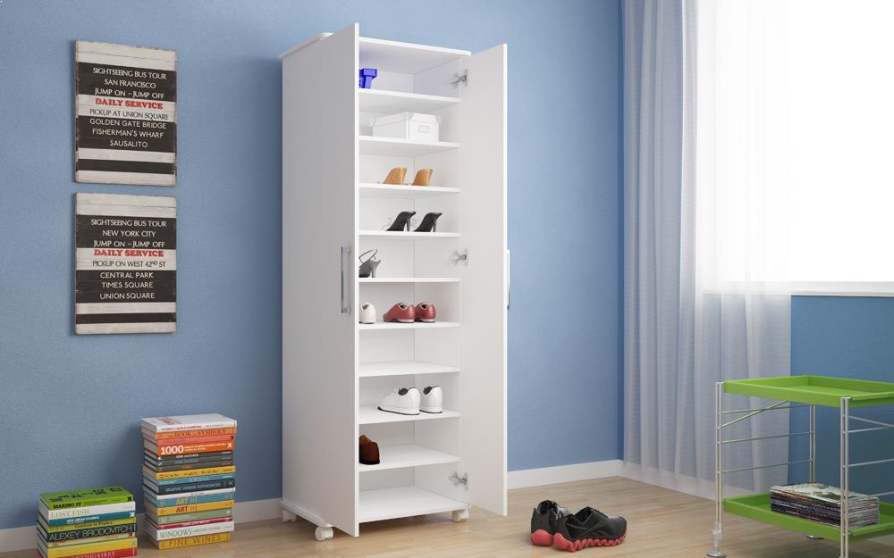 Accentuations by Manhattan Comfort Innovative Catalonia Mobile Shoe Closet 1.0 with 10 Shelves | Closets | Modishstore-2