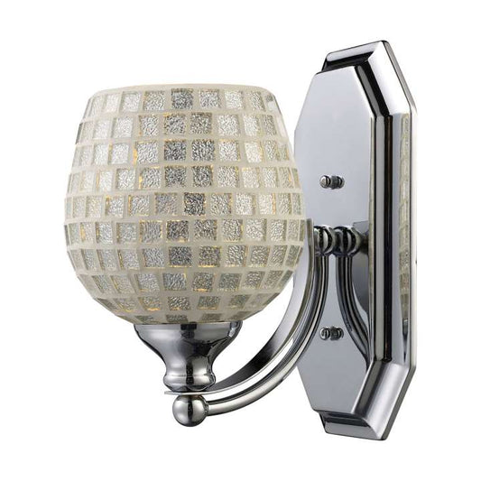 Mix and Match Vanity 1-Light Wall Lamp in Chrome with Silver Glass | Vanity Light | Modishstore