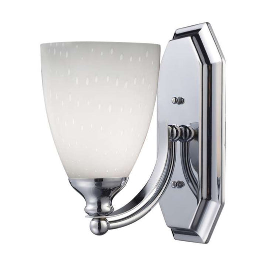 Mix and Match Vanity 1-Light Wall Lamp in Chrome with Simple White Glass | Vanity Light | Modishstore