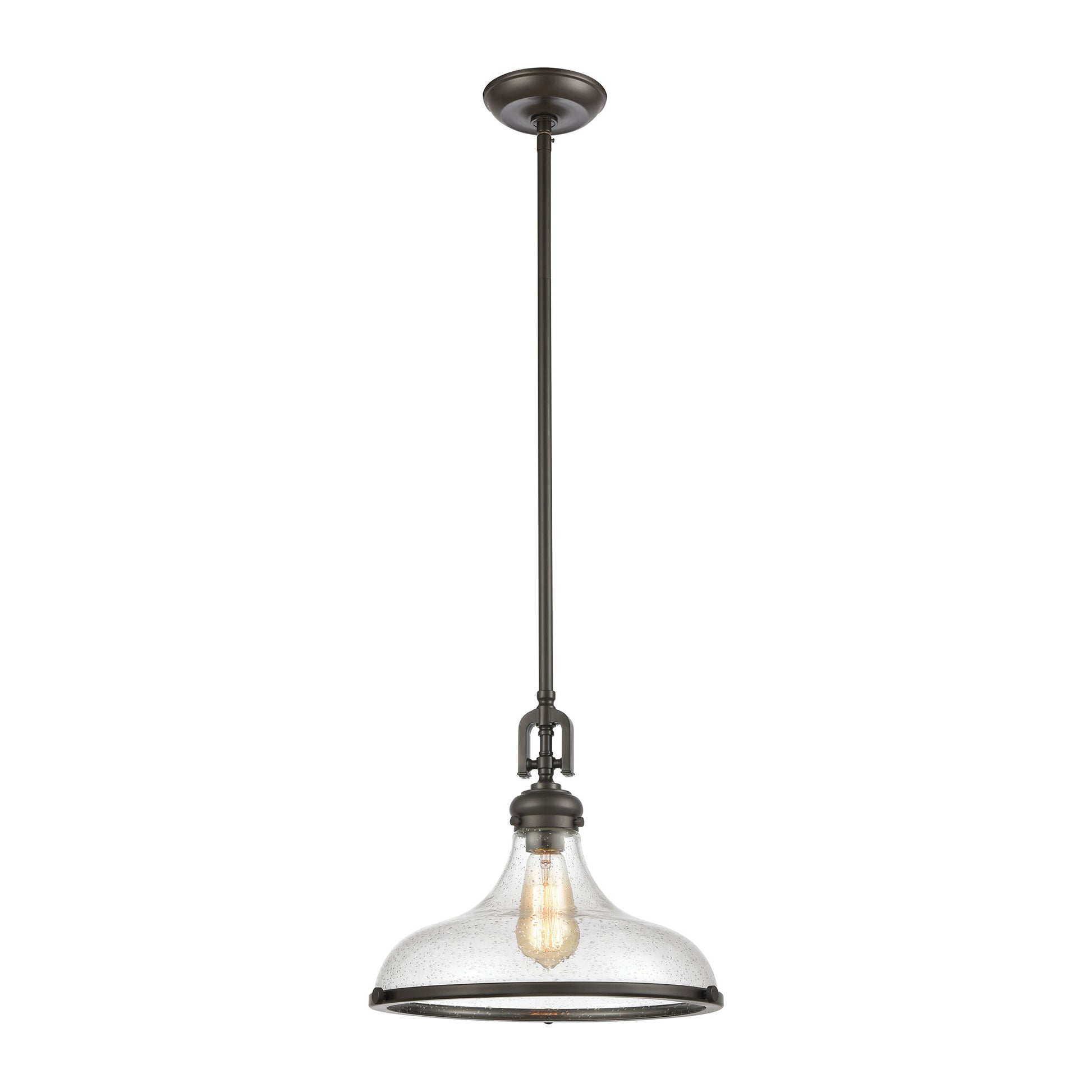 Rutherford 1-Light Pendant with Seedy Glass by ELK Lighting | Modishstore | Pendant Lamps