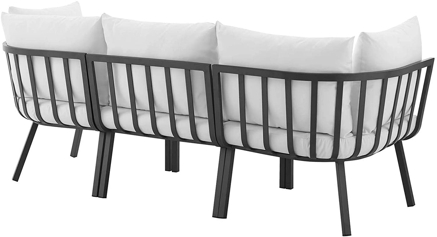 Modway Riverside 3 Piece Outdoor Patio Aluminum Sectional Sofa Set | Outdoor Sofas, Loveseats & Sectionals | Modishstore-21