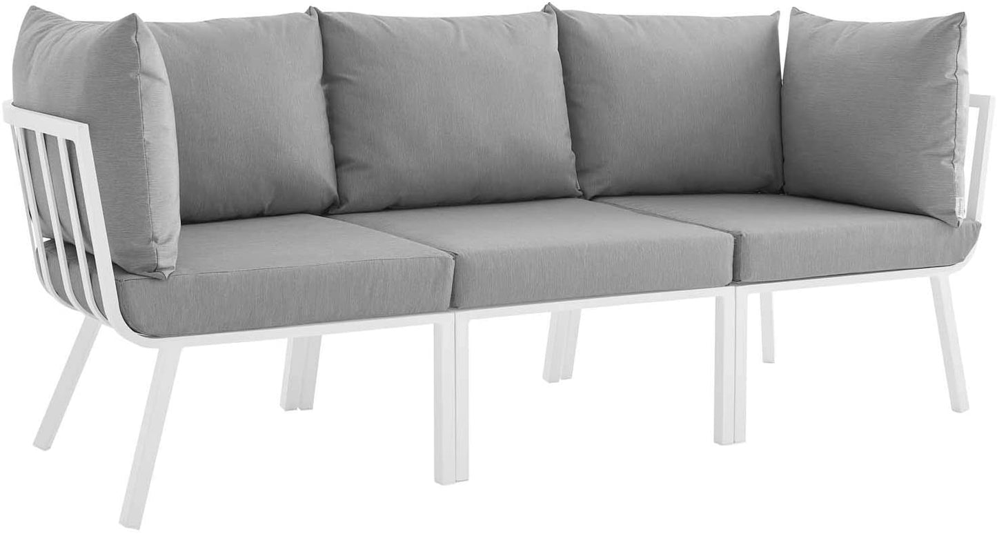 Modway Riverside 3 Piece Outdoor Patio Aluminum Sectional Sofa Set | Outdoor Sofas, Loveseats & Sectionals | Modishstore-33