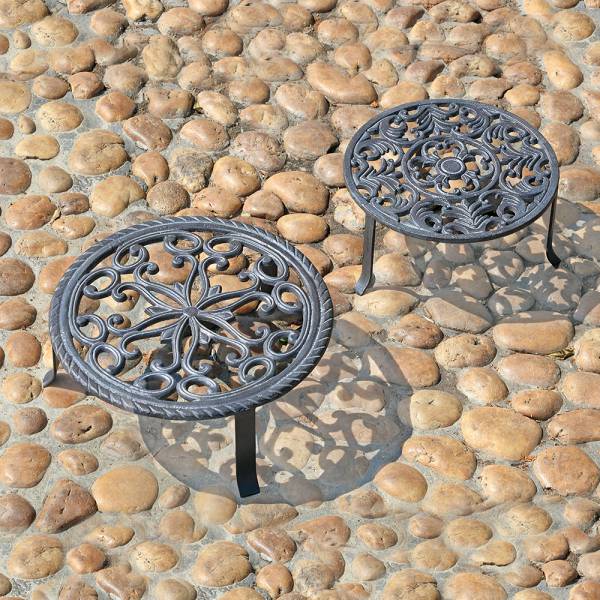 Antiqued Plant Stands S/2 - 10 By SPI Home | Stands | Modishstore-2