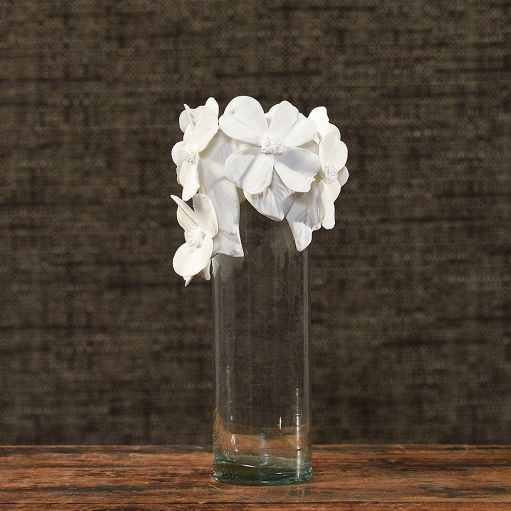 HomArt Glass Vase with Bone China Flower Crown-4