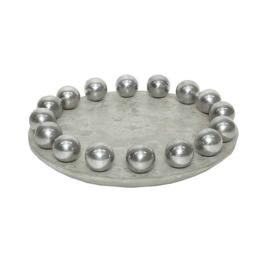 Dimond Home Ball Waxed Concrete Tray | Modishstore | Decorative Trays & Dishes