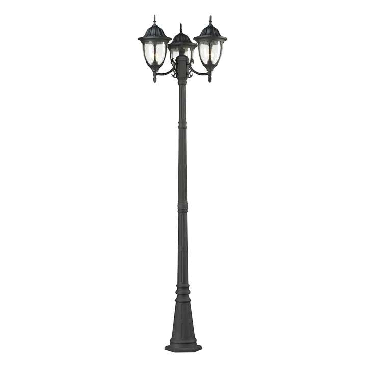 Central Square 3-Light Post Mount Lantern in Charcoal | Outdoor Lights | Modishstore
