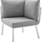 Modway Riverside 3 Piece Outdoor Patio Aluminum Sectional Sofa Set | Outdoor Sofas, Loveseats & Sectionals | Modishstore-25