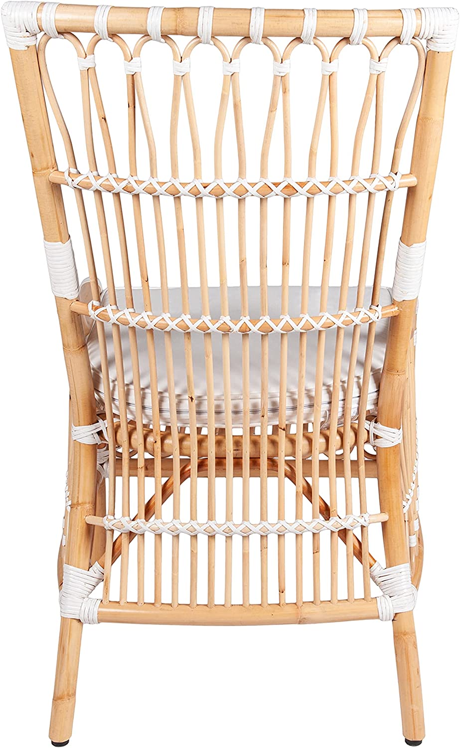 LaSalle Rattan Dining Chair, Black and Natural Set of 2 by Jeffan | Dining Chairs | Modishstore - 9