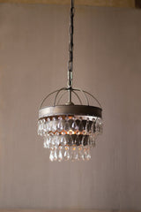 Kalalou Pendant Lamp With Layered Shade And Gems Detail