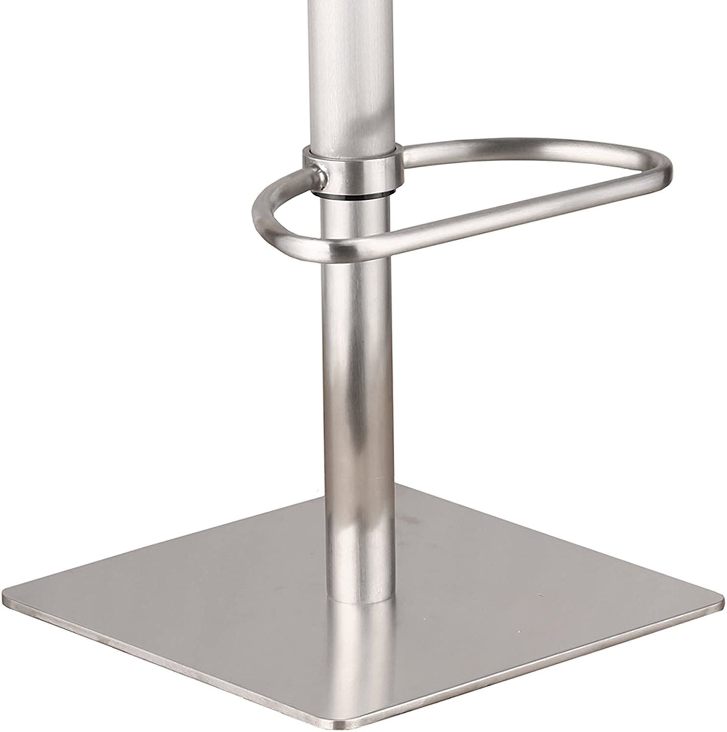 Delmar Adjustable Brushed Stainless Steel Barstool in Gray Faux Leather By Armen Living | Bar Stools | Modishstore - 4