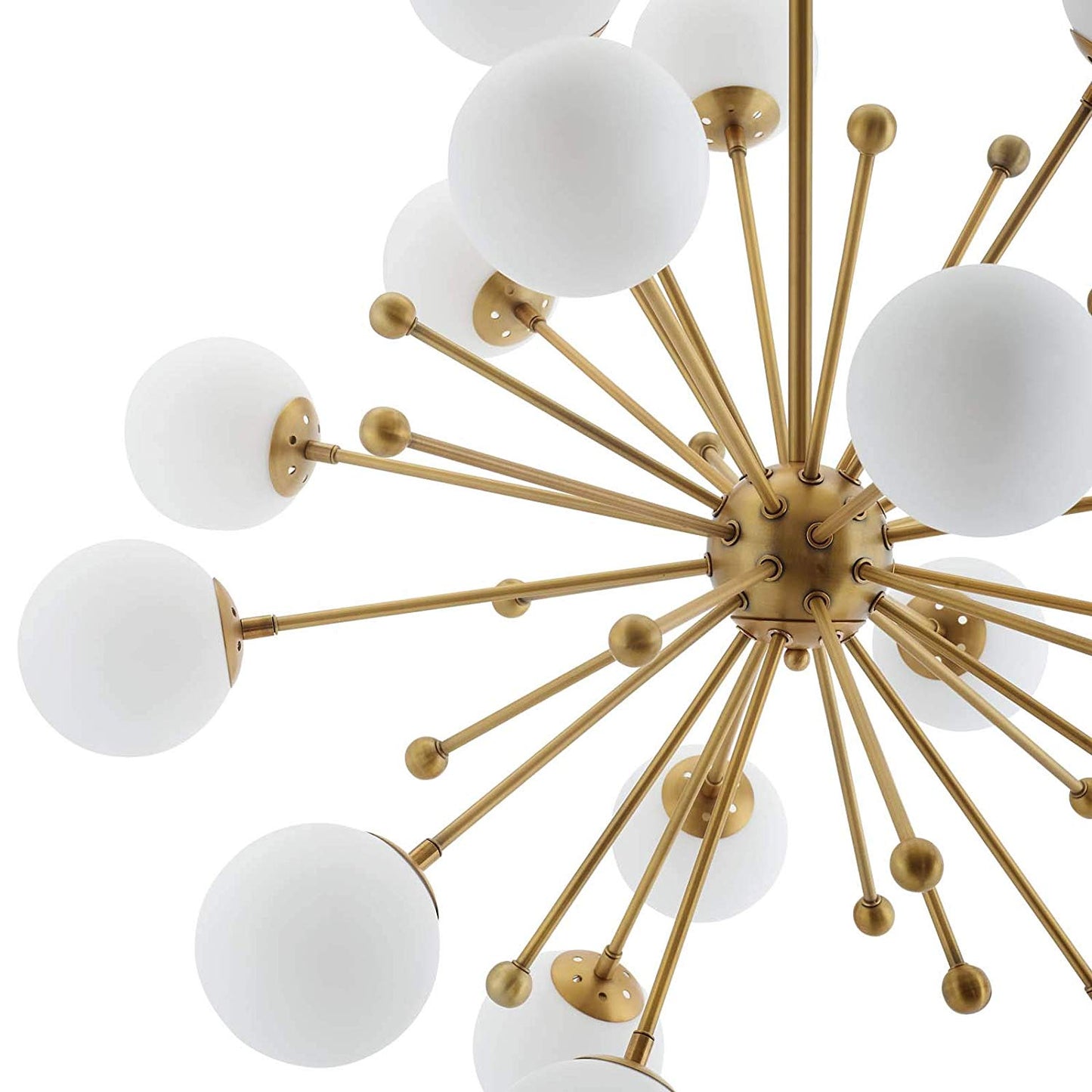 Constellation White Glass and Brass Pendant Chandelier By Modway - EEI-3077 | Chandeliers | Modishstore - 4