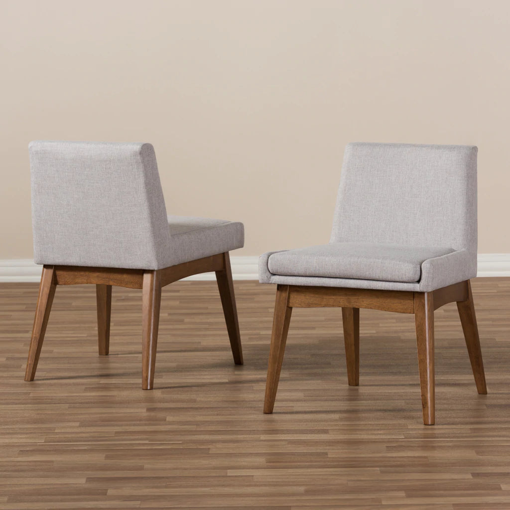 Baxton Studio Nexus Mid-Century Modern Walnut Wood Finishing Dark Fabric Dining Side Chair (Set of 2) | Dining Chairs | Modishstore - 8