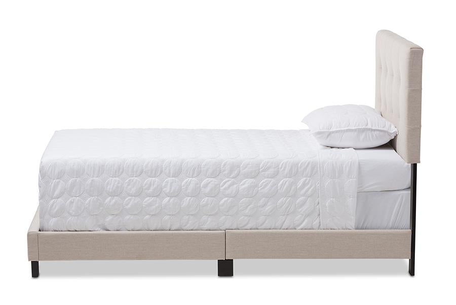 baxton studio brookfield modern and contemporary beige fabric twin size bed | Modish Furniture Store-3