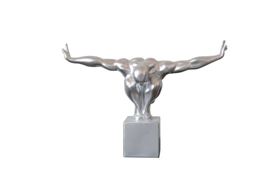 Modrest Modern Glossy Silver Diver Sculpture | Modishstore | Sculptures