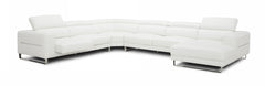 Divani Casa Hawkey - Contemporary White Full Leather Sectional