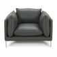 Divani Casa Harvest - Modern Grey Full Leather Chair-2