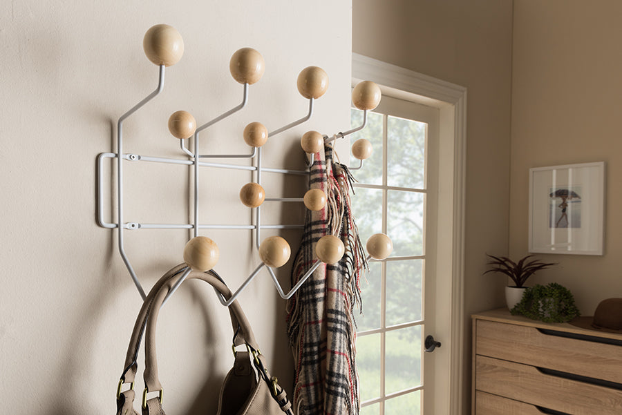 Baxton Studio Penny Mid-Century Modern Light Brown Coat Hanger | Modishstore | Coat Racks
