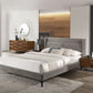 Modrest Paula - Mid-Century Grey Upholstered Bed | Modishstore | Beds