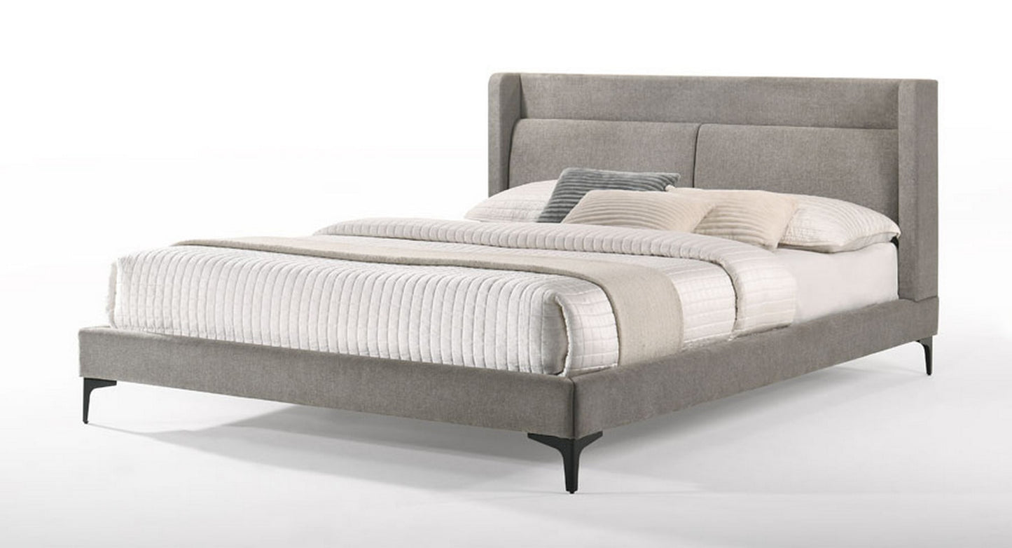 Modrest Paula - Mid-Century Grey Upholstered Bed | Modishstore | Beds-2