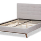 baxton studio valencia mid century modern greyish beige fabric queen size platform bed | Modish Furniture Store-4