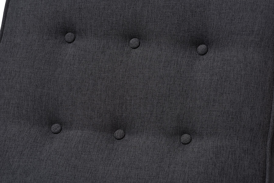 Baxton Studio Marlena Mid-Century Modern Dark Grey Fabric Upholstered Whitewash Wood Rocking Chair | Rocking Chairs | Modishstore - 5
