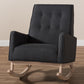 Baxton Studio Marlena Mid-Century Modern Dark Grey Fabric Upholstered Whitewash Wood Rocking Chair | Rocking Chairs | Modishstore - 2