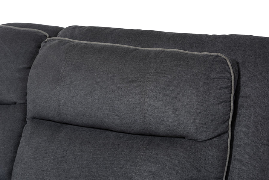 Baxton Studio Sabella Modern and Contemporary Dark Grey and Light Grey Two-Tone Fabric 7-Piece Reclining Sectional | Sofas | Modishstore - 9