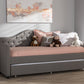 Baxton Studio Perry Modern and Contemporary Light Grey Fabric Daybed with Trundle | Modishstore | Daybeds