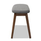 Baxton Studio Easton Mid-Century Modern Dark Grey Fabric Upholstered Walnut Finished Wood Bench | Benches | Modishstore - 5
