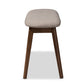 Baxton Studio Easton Mid-Century Modern Light Grey Fabric Upholstered Walnut Finished Wood Bench | Benches | Modishstore - 5