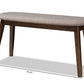 Baxton Studio Easton Mid-Century Modern Light Grey Fabric Upholstered Walnut Finished Wood Bench | Benches | Modishstore - 7