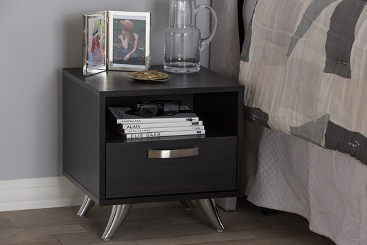 Baxton Studio Warwick Modern and Contemporary Espresso Brown Finished Wood End Table | Modishstore | Nightstands