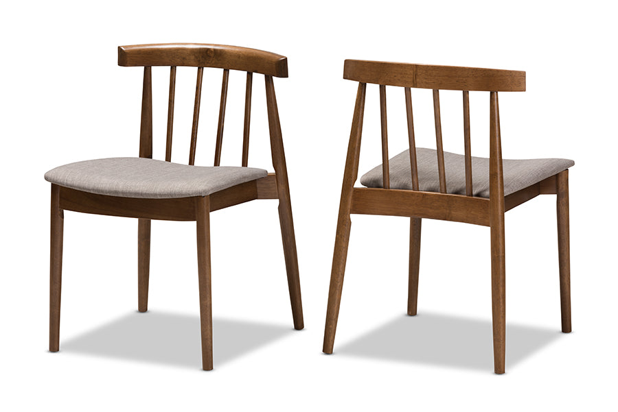 Baxton Studio Wyatt Mid-Century Modern Walnut Wood Dining Chair (Set of 2) | Dining Chairs | Modishstore - 7
