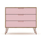 Rockefeller Dresser in Nature and Rose Pink By Manhattan Comfort | Dressers | Modishstore - 2