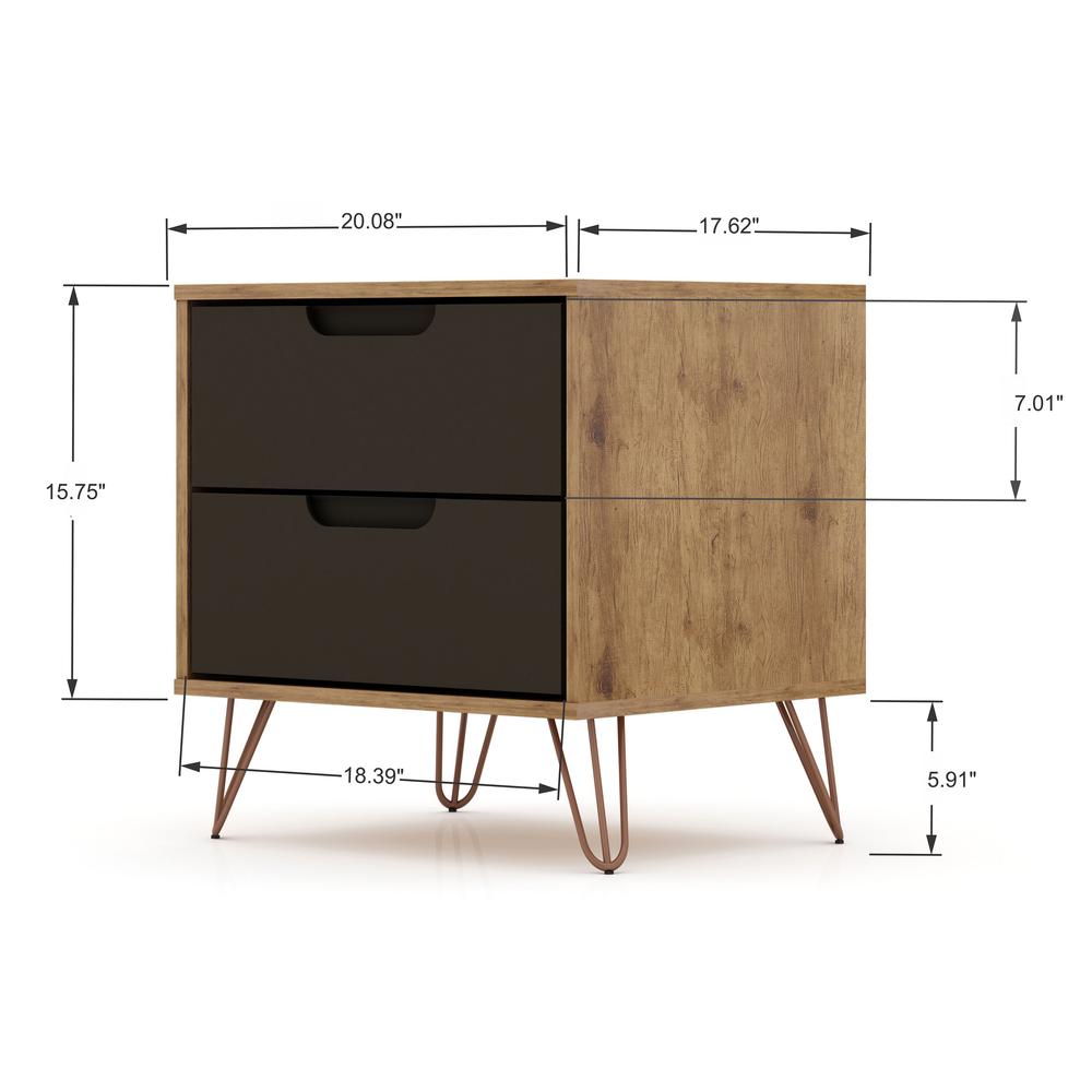 Rockefeller Tall 5- Dresser and 2-Drawer Nightstand in White By Manhattan Comfort | Dressers | Modishstore - 38
