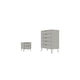 Rockefeller Tall 5- Dresser and 2-Drawer Nightstand in White By Manhattan Comfort | Dressers | Modishstore - 16