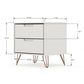 Rockefeller Tall 5- Dresser and 2-Drawer Nightstand in White By Manhattan Comfort | Dressers | Modishstore - 4