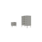 Rockefeller Tall 5- Dresser and 2-Drawer Nightstand in White By Manhattan Comfort | Dressers | Modishstore - 11